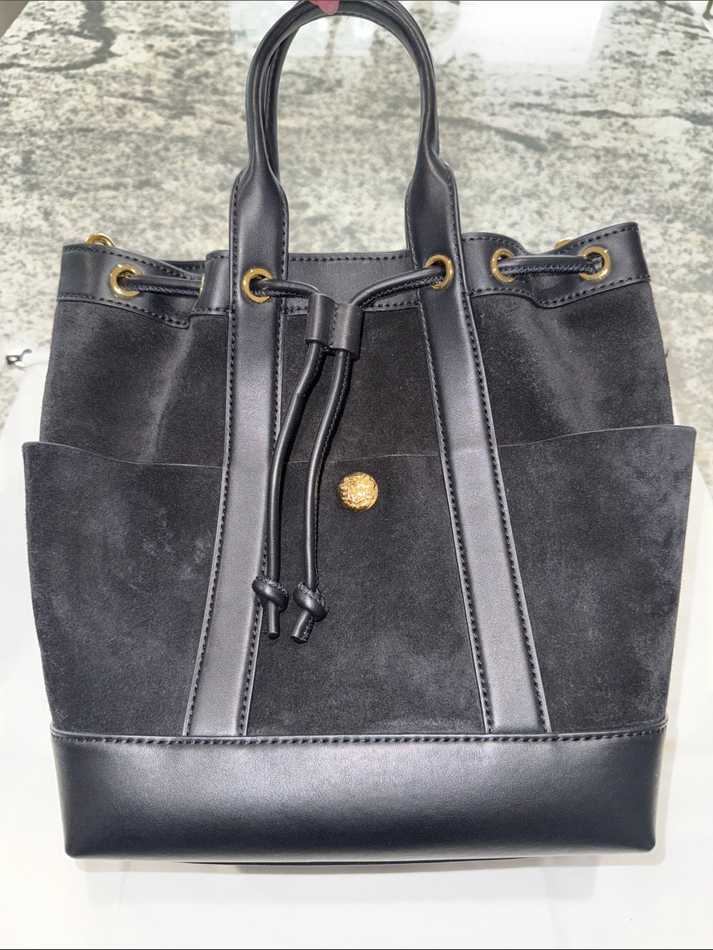 Veronica Beard Goody Suede and Leather Tote